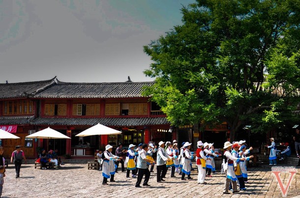 Naxi people dancing in Lijiang
